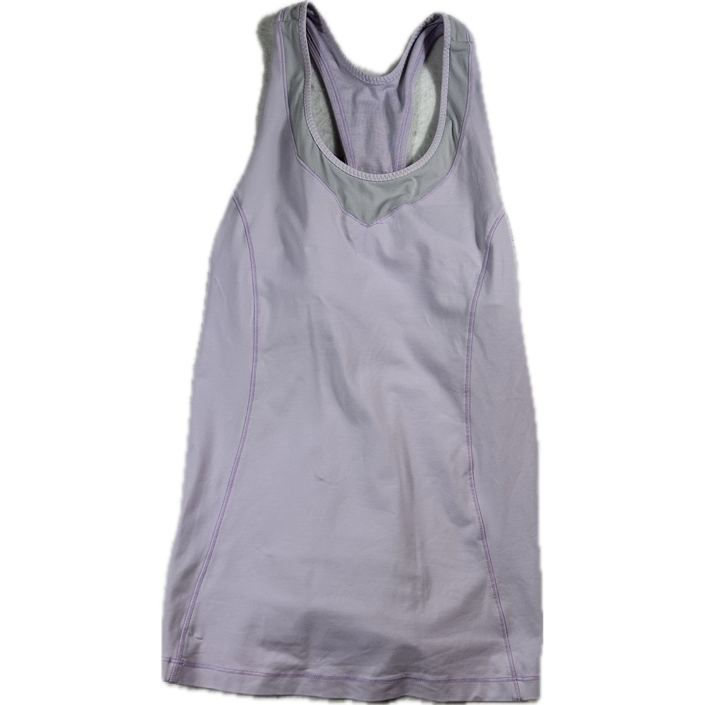 Lululemon Lavender Purple Mesh Racerback Tank Top with Built-in Shelf Bra
